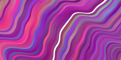 Light Multicolor vector pattern with curved lines.