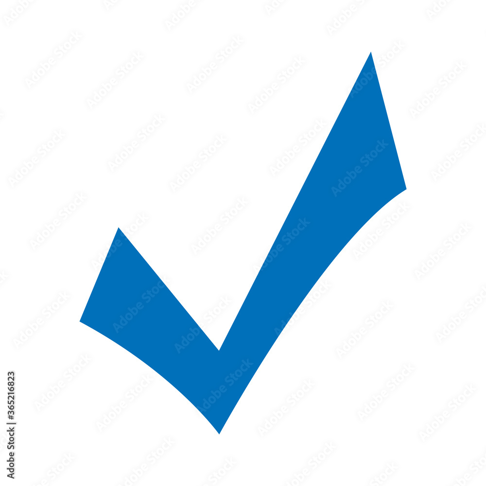 Poster check mark vector icon. blue tick icon isolated on white background. flat check mark sign for web si