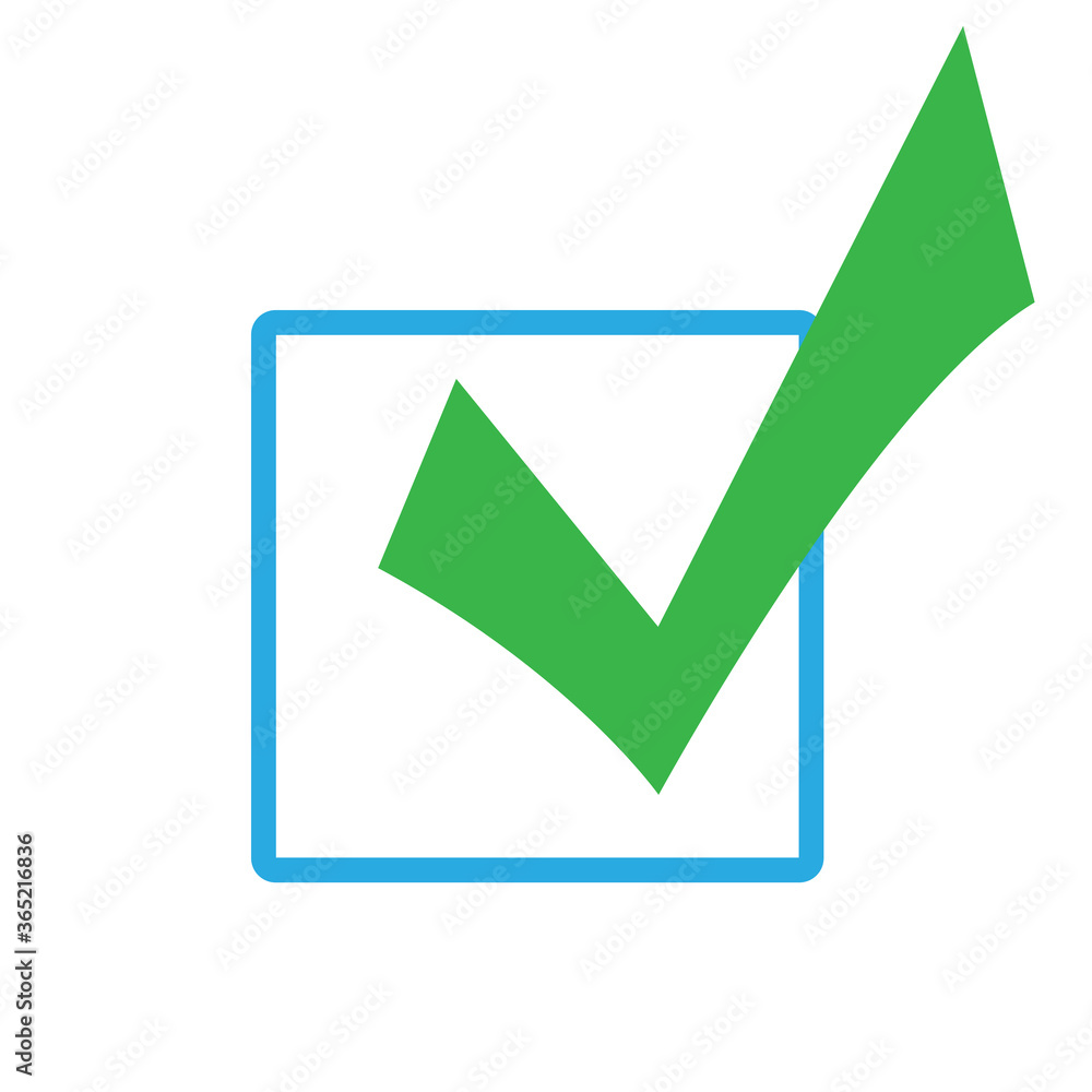 Poster check mark vector icon. green tick icon isolated on white background. flat check mark sign for web s