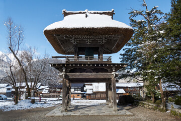 Shrine at Shirakawa-go in winter season, UNESCO World Heritage Site, Japan