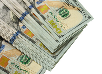 Packs of dollars isolated