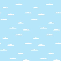 Baby seamless patterns with clouds on a blue sky. Printing paper packaging. Vector illustration