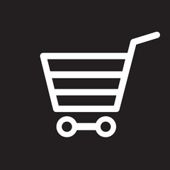 Shopping icon vector isolated on black background. Modern shopping icon for web site, app, add, internet button, logo and design template. Business concept, vector illustration
