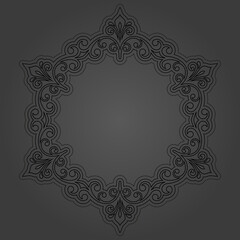 Elegant vintage vector round black ornament in classic style. Abstract traditional pattern with oriental elements. Classic vintage pattern
