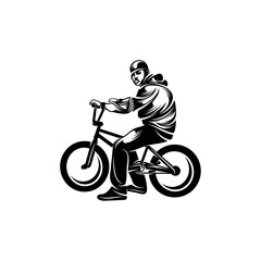 Fototapeta na wymiar BMX Rider design vector template, illustration, silhouette