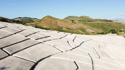 Veduta aerea del Cretto di Burri. A seguito del  terremoto del 1968, che distrusse completamente la...