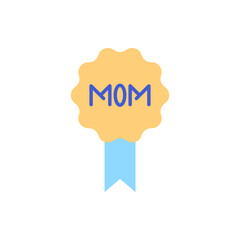 badge icon vector illustration flat style mother's day icon set
