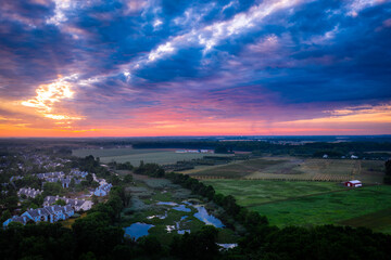 Aerial Sunrise in Plainsboro Princeton New Jersey