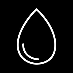 Water drop icon vector isolated on black background. Water drop icon for web site, app, logo and design template. Creative art concept, vector illustration