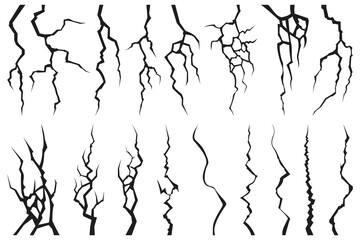 Set of cracks and traces of damage on the surface