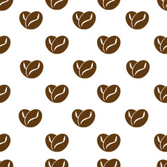 Brown Beans Coffee Love seamless pattern