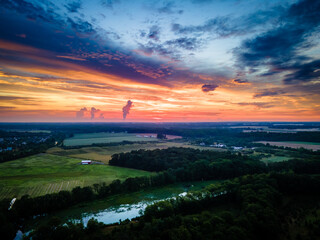 Aerial Sunrise in Plainsboro Princeton New Jersey