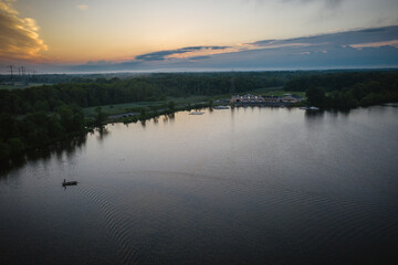Obraz na płótnie Canvas Aerial Sunrise Mercer County Park 