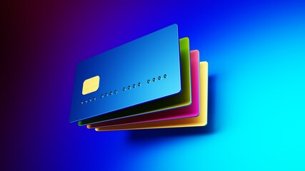 colorful credit card  image