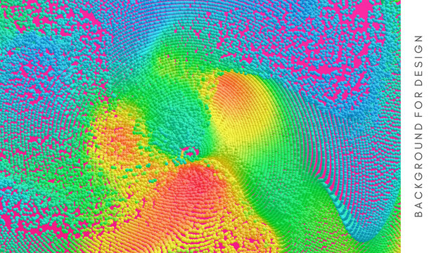 Liquid paint abstraction. Art design. Texture with dynamic particles. 3d vector Illustration.