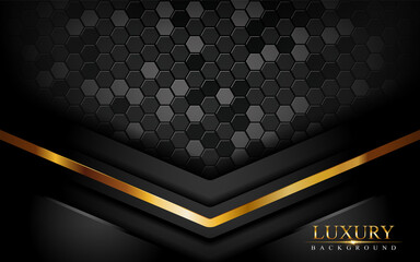 Luxury dark background with golden lines composition. Graphic design element.
