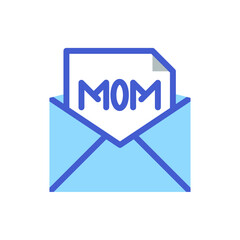 mail letter icon vector illustration flat style mother's day icon set