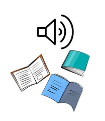 Obraz premium Audio book sound read illustration 