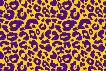 Trendy leopard pattern background. Hand drawn abstract wild animal cheetah skin brown violet texture for fashion print design, cover, banner, wallpaper. Vector illustration