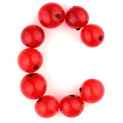 Alphabet of red berries