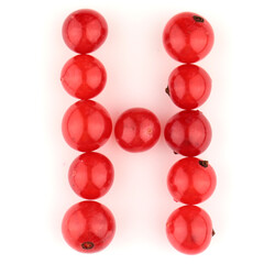 Alphabet of red berries