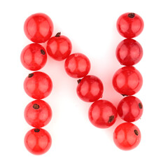 Alphabet of red berries