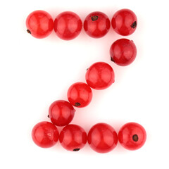 Alphabet of red berries