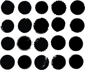 Grunge post Stamps Collection, Circles. Banners, Insignias , Logos, Icons, Labels and Badges Set . vector distress textures.blank shapes.