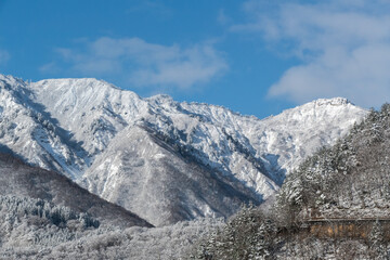 Shirakawa-go in winter season landscape, Japan
