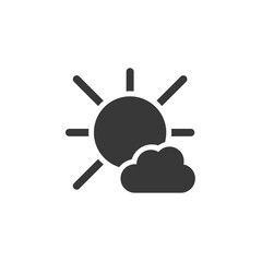 Sunny day and cloud. Icon. Weather glyph vector illustration