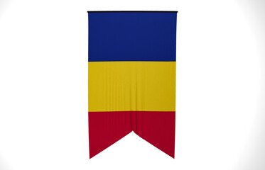 Romania Flag, Wavy Fabric Flag, 3D Render