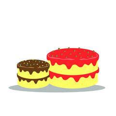 Cute happy delicious cake vector design