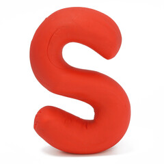 Alphabet made of plasticine isolated on a white background