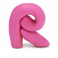 Alphabet made of plasticine isolated on a white background