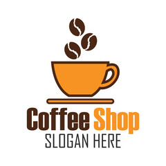 coffee shop logos, label, badge with text space for your slogan tagline,  vector illustration.