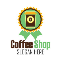 Fototapeta premium coffee shop logos, label, badge with text space for your slogan tagline, vector illustration.
