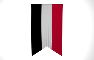 Yemen Flag, Wavy Fabric Flag, 3D Render