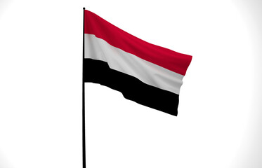 Yemen Flag, Wavy Fabric Flag, 3D Render