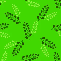 Papier Peint photo autocollant Vert Modèle sans couture vert avec des brindilles vertes de deux nuances
