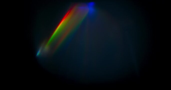 Rainbow Prism Light Flare Prism Rainbow Light Flares Overlay on Black Background