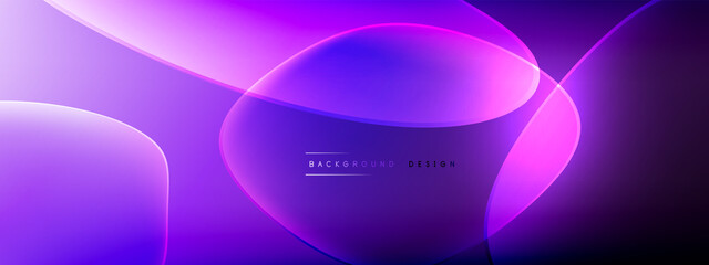 Vector abstract background - liquid bubble shapes on fluid gradient with shadows and light effects. Shiny design template for text