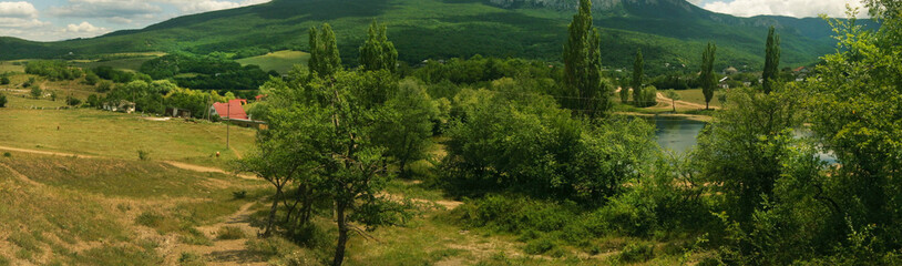 Summer landscape in the mountainous part of the Crimean peninsula