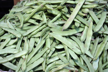 Green beans pods, string beans or pea pods.
