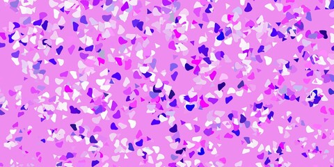 Light purple, pink vector background with random forms.