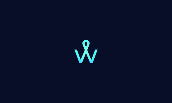 Abstract, minimal, simple and alphabet letter icon W logo 