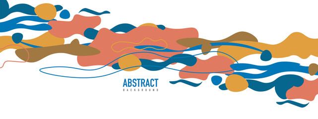 Trendy liquid style shapes abstract design, dynamic vector background for placards, brochures, posters, web landing pages, covers or banners