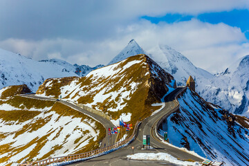 Mountain serpentine in cold day
