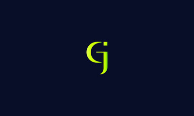 Abstract, minimal, simple and alphabet letters icon GJ or JG  logo 