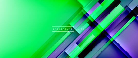 Dynamic lines on fluid color gradient. Trendy geometric abstract background for your text, logo or graphics