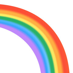 Rainbow isolated. Fantasy rainbow pattern. Realistic translucent sky icon.
